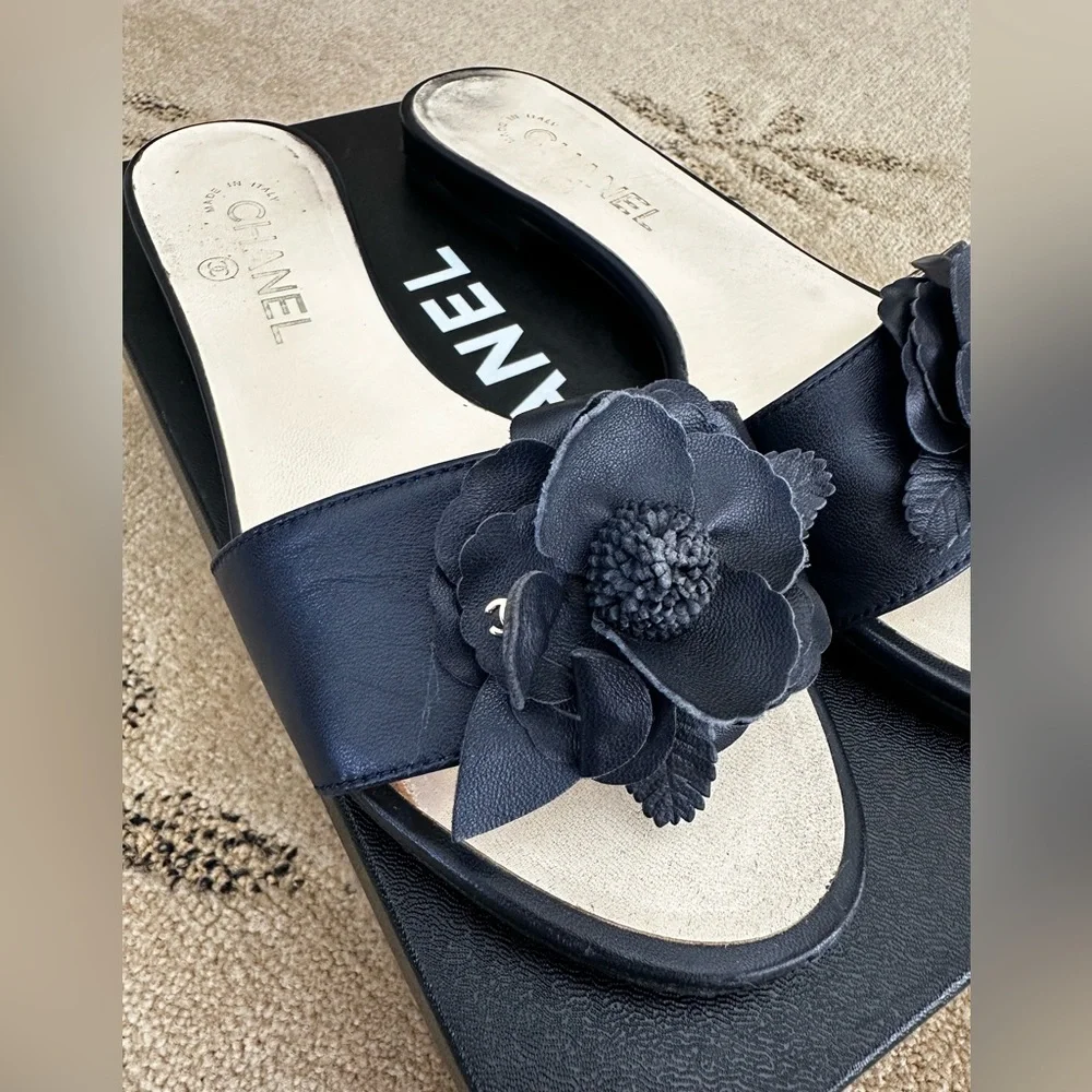 Chanel Flower Sandals (Blue)